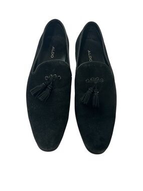 ALDO Black Suede Tassel Slip-On Loafers
